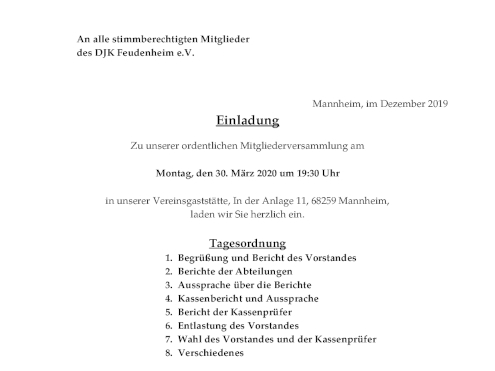 Mitgliederversammlung 2020