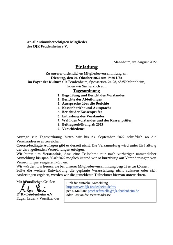 Mitgliederversammlung 2022